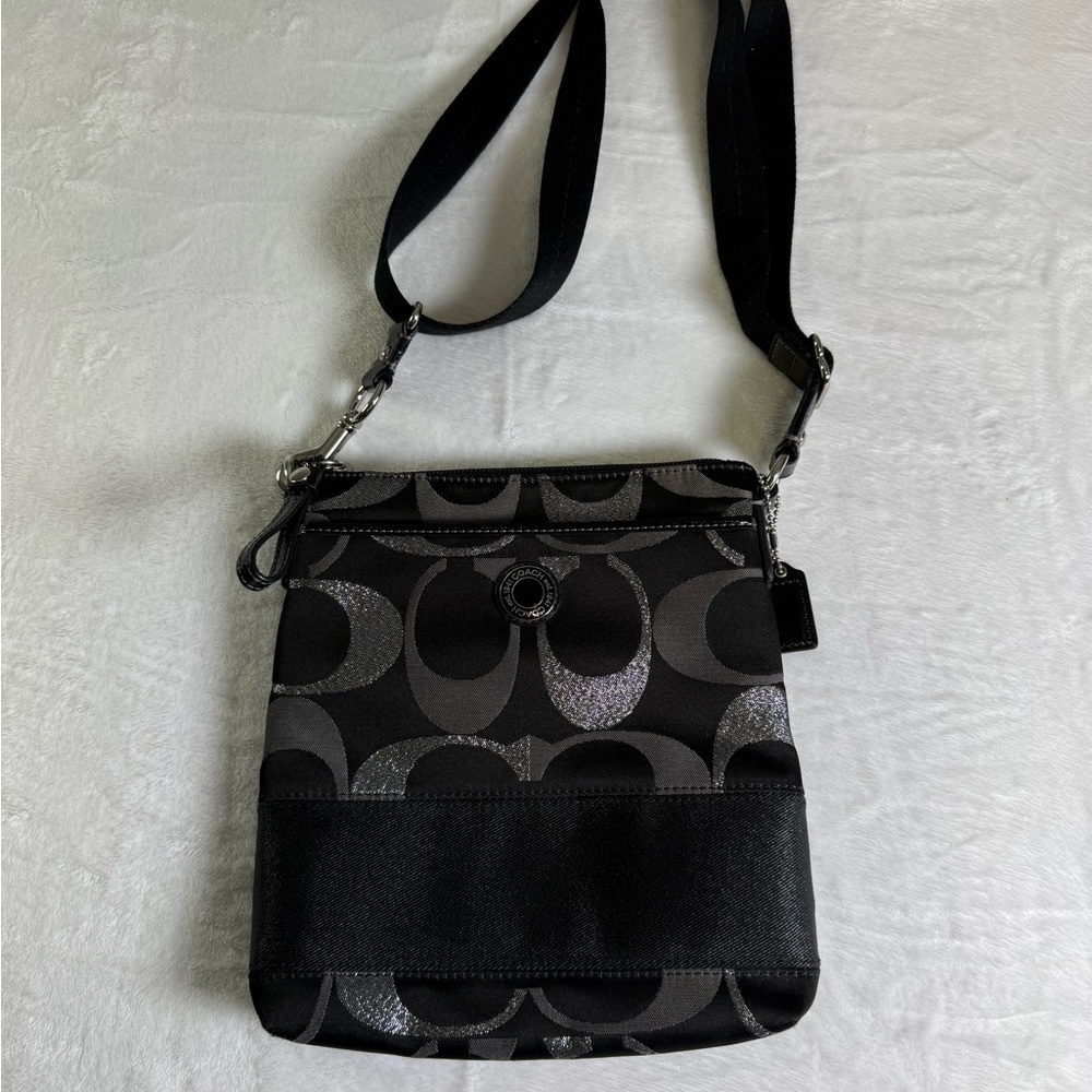 Coach Black and Gray‎ Signature Messenger Bag